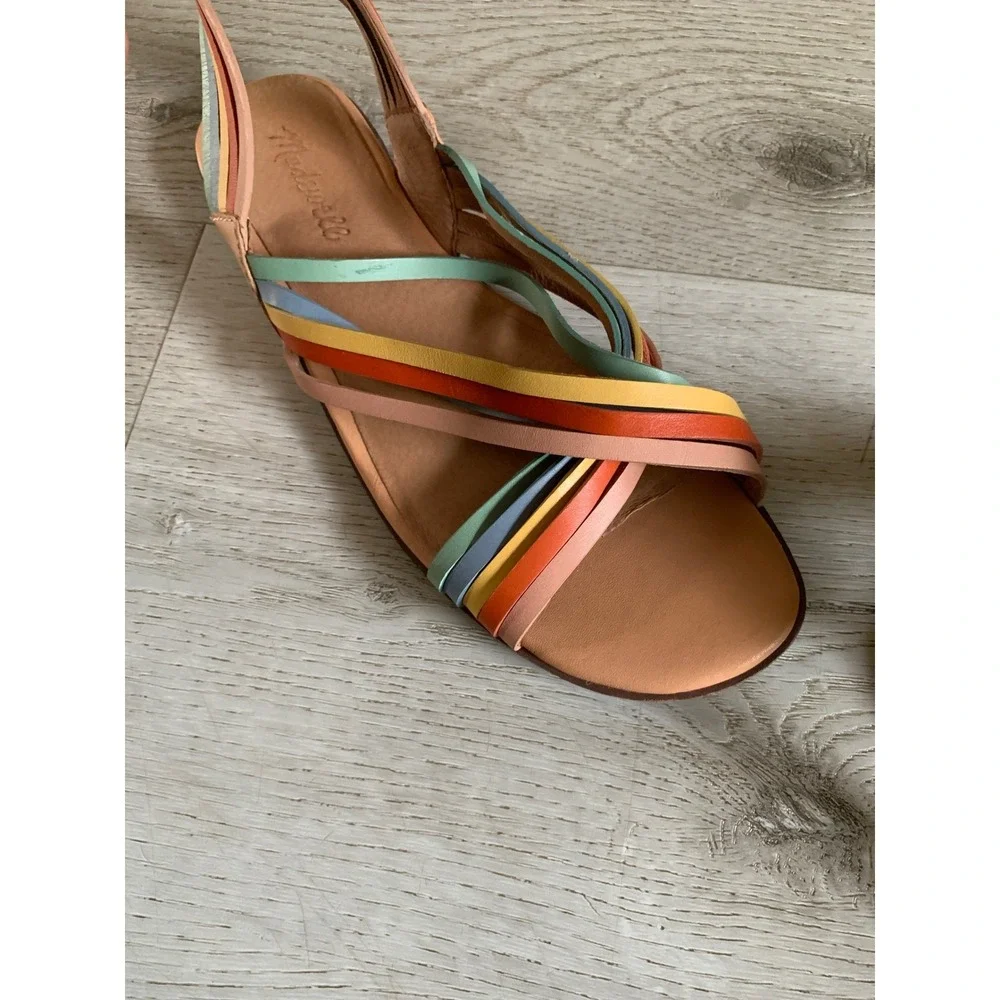 Madewell The Samira Flat Womens Sandal leather‎ soft colorful sandal beige